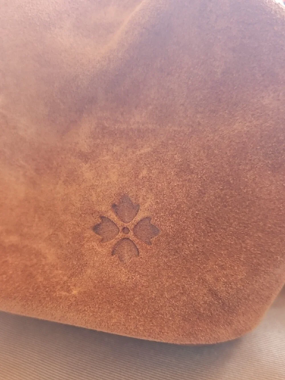 Cognac Suede Frame-Top Shoulder Bag in Cognac With Detachable Crossbody Strap